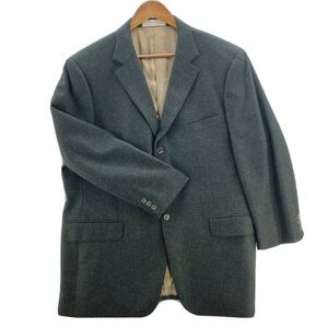 John W Nordstrom Three Button Green Cashmere Blend Blazer Sport Coat Mens 46R